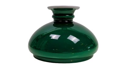 Vintage lampeglas. Skovgrøn. Reservedel. Ø22. Til 18,7 cm holder. Cupido
