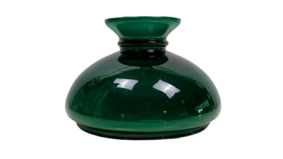 Vintage lampeglas. Skovgrøn. Reservedel. Ø21. Til 18,6 cm holder. Cupido