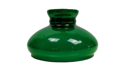Vintage lampeglas. Skovgrøn. Reservedel. Ø27,5. Til 24,3 cm holder.