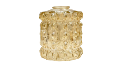 Vintage lampeglas med glød 1960. Ø12,5. 14,5 cm høj. Ø4,2 centerhul