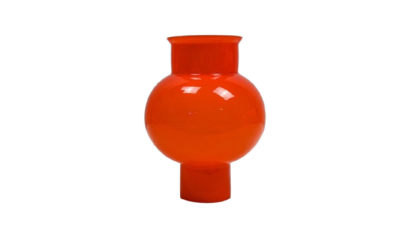 Svensk orange vintage glas til lampetta væglampe. 1970. Ø113mm. 148 mm høj.