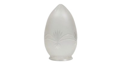 Antik ampelglas til lysekrone. Gribekant 80 mm. 175 mm lang. Ø100 mm.