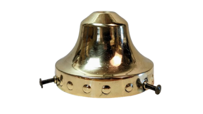 Antik glasholder i messing til lampeglas med gribekant mellem 74-84 mm.