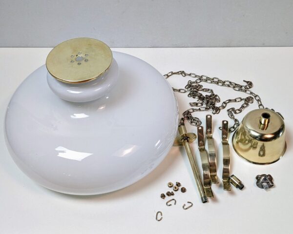 Flygfors opalglas loftlampe 1960. Fuld restaureret. Ø30. Bla. nyt el. Pickup only.