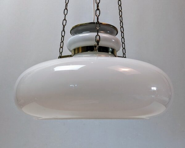 Flygfors opalglas loftlampe 1960. Fuld restaureret. Ø30. Bla. nyt el. Pickup only.