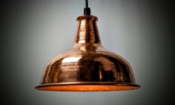 Dansk kobber lampe fra 1975. Ø22. Nyt el. Lyskær model 4769. J.J. Hammer og krone.