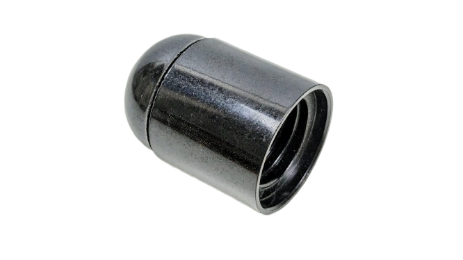Klassisk bakelit fatning E27 Sort glat. Specialvare. Plast. M10. 52mmL