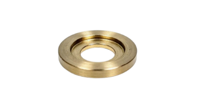 Mellemstykke messing. Ø24. 3 mm høj. M10,5 centerhul. Special del.