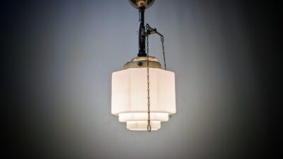 Sjælden vintage gas lampe fra 1950. Omlagt til el. Alt el er nyt. Ø17.