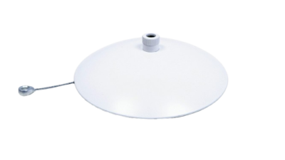 Baldakin - white. Slim. Til direkte på lampested. Ø110 mm. Med jord wire