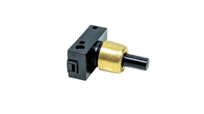 Trykafbryder 1 pol. SORT. Snap lock. AJ bordlampe m.m. Arkitektlampe. M. messing omløb. Lang model.