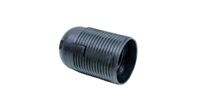 Krone fatning E27 med udvendigt gevind sort. Snap lock.