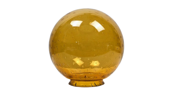Original E.S.Horn lampeglas 1970. Ø19. Gribekant 98 mm.Orange boble.