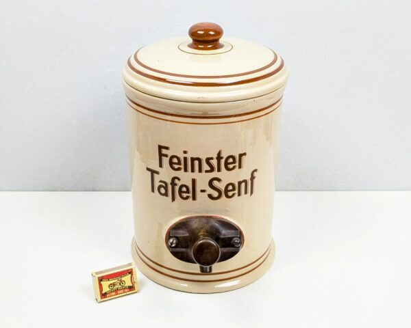 Feinster Tafel-Senf dispenser. Antik. 6 kilo keramik. Pickup only.