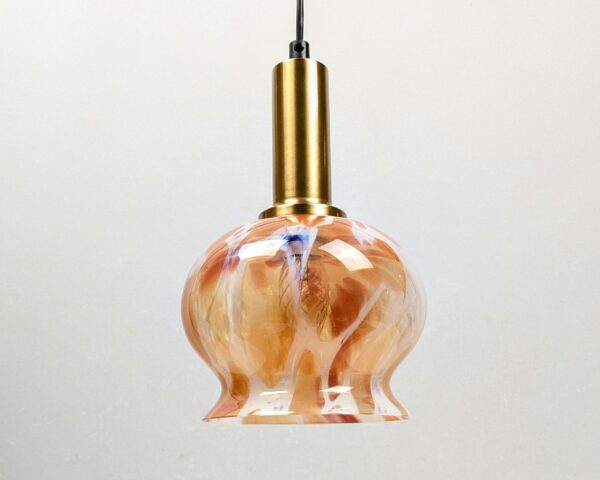 Marble glas lampe. Fuld restaureret. Ø16. 28 cm høj. Nyt el og ophæng.