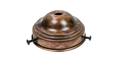 Antik glasholder i kobber til lampeglas med gribekant mellem 73-83 mm.