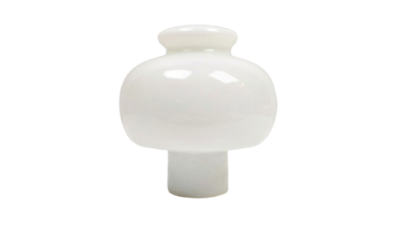 Lampeglas til lysekroner og væglamper. Hvid opal. Svensk. Højde 160 mm. Ø150 mm.