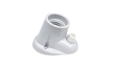 E27 Lampefod - sokkel holder. Porcelæn. Til vægmontering. 70° M. afbryder. 1990