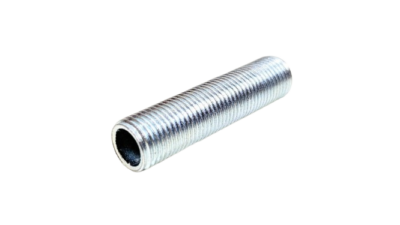 Nippelrør til lampe fatning M10 gevind. 40 mm. El forzinket. Stykpris. Lagervare.