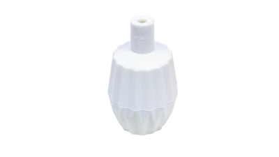 Moderne hvid plisse gummi lampeholder til drop down E27 lyskilder. Uden fatning.