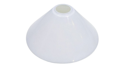 Skomager pendel glas. Moderne uden gribekant. Ø24,5. Højde 10,5 cm. Opalglas. Ny. 1980.