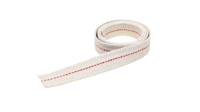 Flad væge i bomuld til olie og petroleums lamper. 1 meter lang. 25 mm bred