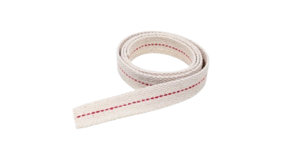 Flad væge i bomuld til olie og petroleums lamper. 1 meter lang. 22 mm bred