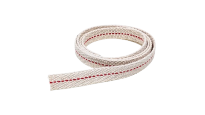 Flad væge i bomuld til olie og petroleums lamper. 1 meter lang. 15 mm bred