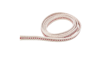 Flad væge i bomuld til olie og petroleums lamper. 1 meter lang. 9 mm bred