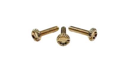 Vintage MELLEM GYLDEN MESSING fingerskruer til lampe glasholdere. M3 - 15 mm.