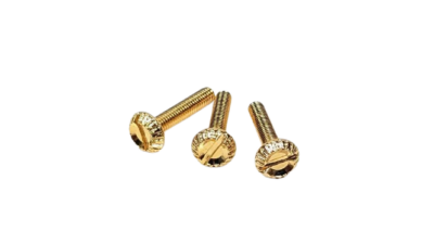 Vintage HØJGLANS GYLDEN MESSING fingerskruer til lampe glasholdere. M3 - 15 mm.