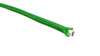 3 meter ny RUND græs grøn stofledning til bla. Verner Panton loftlamper. 2×0,75 mm. 230V.