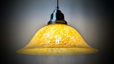 Elegant appelsin solsikke gul køkken lampe. Ubrugt. 24,5 cm. Nyt el m.m