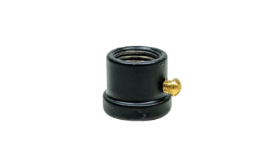 Mellemstykke M10. Sort. Fuld gevind. Til afslutning ved pendelrør. 13 mm lang. Sammenslutning.