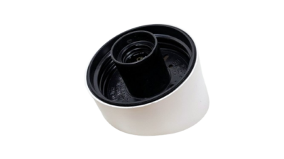 Sokkel M85 til lampeglas med 85 mm gevind. Plast. Hvid. Med vinkel. Ubrugt.