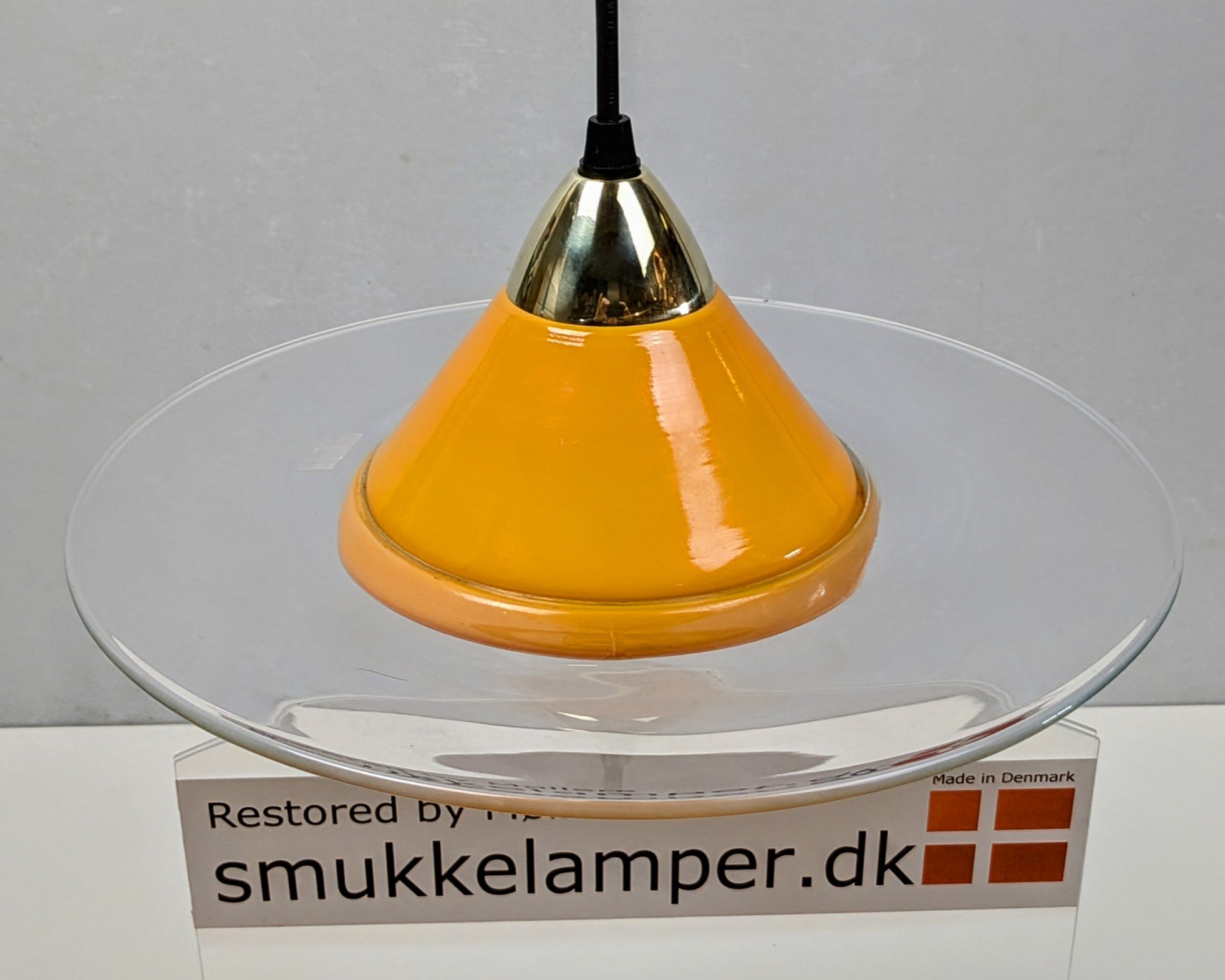 Lækker glas design lampe. Ø31. Møller redesign. Nyt el m.m - Billede 2