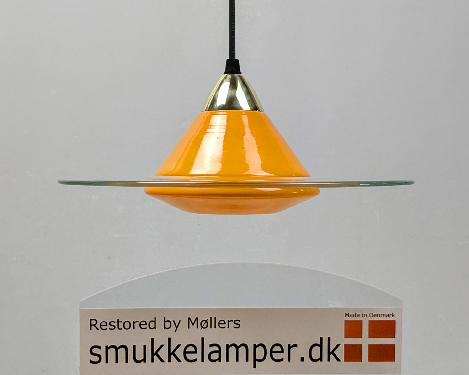 Lækker glas design lampe. Ø31. Møller redesign. Nyt el m.m - Billede 3