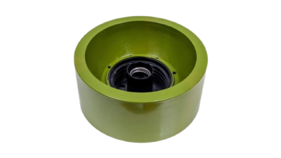 Sjældent lampested til lampeglas med 85 mm skruegevind. Ubrugt. Grøn.