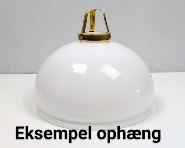 Pendel glas/ køkken / eller til perlefrynser m.m / Ny. Ø23,5 cm. Hvid opal. Reservedel.