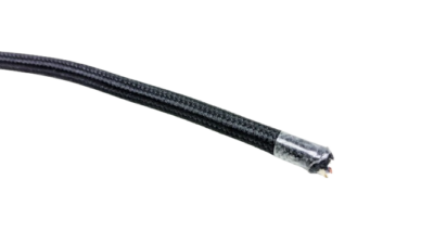 200 cm sort stofledning. 2x0,75. Afklippet, klar til montering. Ikke af isoleret.