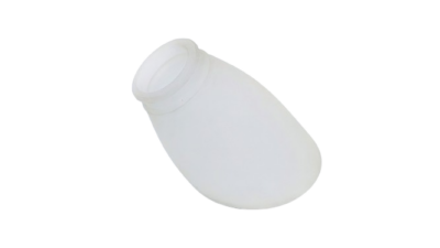 Tragt glas med 55 mm gribekant. 145 mm lang