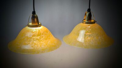 Sæt med 2 Toscana Lux lamper. Ø24,5 cm. Nyt el m.m. Glashøjde 9,5 cm. Egen serie.