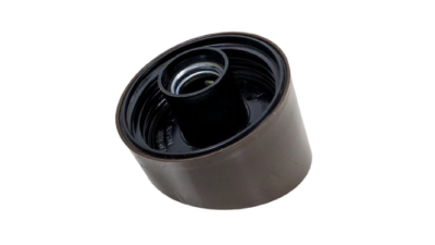 Sokkel M85 til lampeglas med 85 mm gevind. Plast. Brun. Med vinkel. Ubrugt.