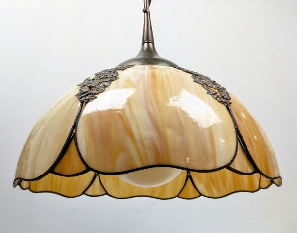 Meyda Tiffany marble loftlampe fra 1950. Anabelle. Ø51. Restored kobber.
 Nyt el. Pickup only.