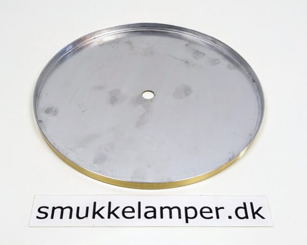 Bundplade standerlampe messing Alu. Ny. Ø22,3 indvendigt. M14 centerhul. 10 mm høj