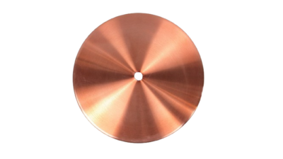 Bundplade standerlampe kobber Alu. Ny. Ø22,3 indvendigt. M14 center. 10 mmH
