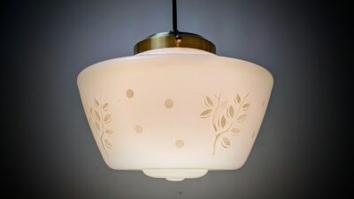 antik fuld restaureret kuglependel lampe fra 1950