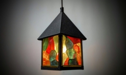 Glasmosaik entre lampe 1960. 155×155 mm. Nyt el.