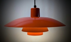 Danish design PH 4/3 1970. Orange. Nyt el. Ø40. Excellent condition.