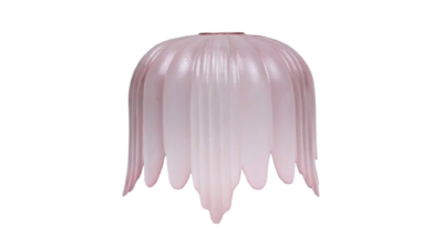 Stort lyserødt glas Ø22. 1,6 kilo glas. Reservedel. Til pendel m.m. Ubrugt 1990. Centerhul 42 mm.